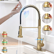 Load image into Gallery viewer, VIDEC KW-66J  Smart Touch On Kitchen Faucet, 3 Modes Pull Down Sprayer, Smart Touch Sensor Activated, LED Temperature Control, Auto ON/Off, Ceramic Valve, 360-Degree Rotation, 1 or 3 Hole Deck Plate.
