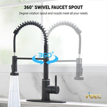 Load image into Gallery viewer, VIDEC KW-79R Smart Touch-less Kitchen Faucet, 3 Modes Pull Down Sprayer, Smart Motion Sensor Activated, LED Temperature Control, Auto ON/Off, Ceramic Valve, 360-Degree Rotation,1 or 3 Hole Deck Plate.
