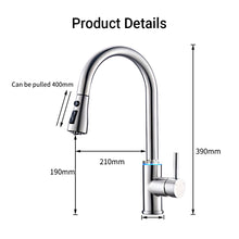 Load image into Gallery viewer, VIDEC KW-68SN  Smart Kitchen Faucet, 3 Modes Pull Down Sprayer, Smart LED For Water Temperature Control, Ceramic Valve, 360-Degree Rotation, 1 or 3 Hole Deck Plate.
