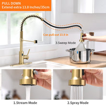 Load image into Gallery viewer, VIDEC KW-79J  Smart Touch-less Kitchen Faucet, 3 Modes Pull Down Sprayer, Smart Motion Sensor Activated, LED Temperature Control, Auto ON/Off, Ceramic Valve, 360-Degree Rotation, 1 or 3 Hole Deck Plate.
