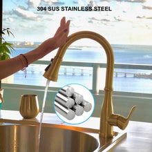 Load image into Gallery viewer, VIDEC KW-88J  Smart Touch On Kitchen Faucet, 3 Modes Pull Down Sprayer, Smart Touch Sensor Activated, Auto ON/Off, Ceramic Valve, 360-Degree Rotation, 1 or 3 Hole Deck Plate.
