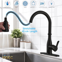 Load image into Gallery viewer, VIDEC KW-88R Smart Touch On Kitchen Faucet, 3 Modes Pull Down Sprayer, Smart Touch Sensor Activated, Auto ON/Off, Ceramic Valve, 360-Degree Rotation, 1 or 3 Hole Deck Plate.
