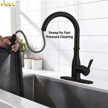 Load image into Gallery viewer, VIDEC KW-88R Smart Touch On Kitchen Faucet, 3 Modes Pull Down Sprayer, Smart Touch Sensor Activated, Auto ON/Off, Ceramic Valve, 360-Degree Rotation, 1 or 3 Hole Deck Plate.
