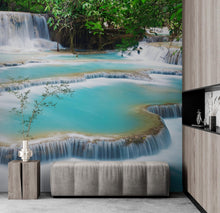 Carregar imagem no visualizador da galeria, Kuang Si Thailand Waterfall Wallpaper Mural. #6041
