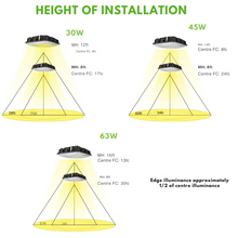 Carregar imagem no visualizador da galeria, High-Performance LED Canopy Light: 63W/45W/30W, 5000K/4000K, 135 LM/Watt, 0-10V Dimmable, 120-277V- Illuminate with Efficiency
