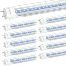 Load image into Gallery viewer, 4ft T8 LED Tube Light, High Output Linkable, Plug and Play, 18W, 2340LM, 4000K Clear for Damp Location, LED Shop Lights
