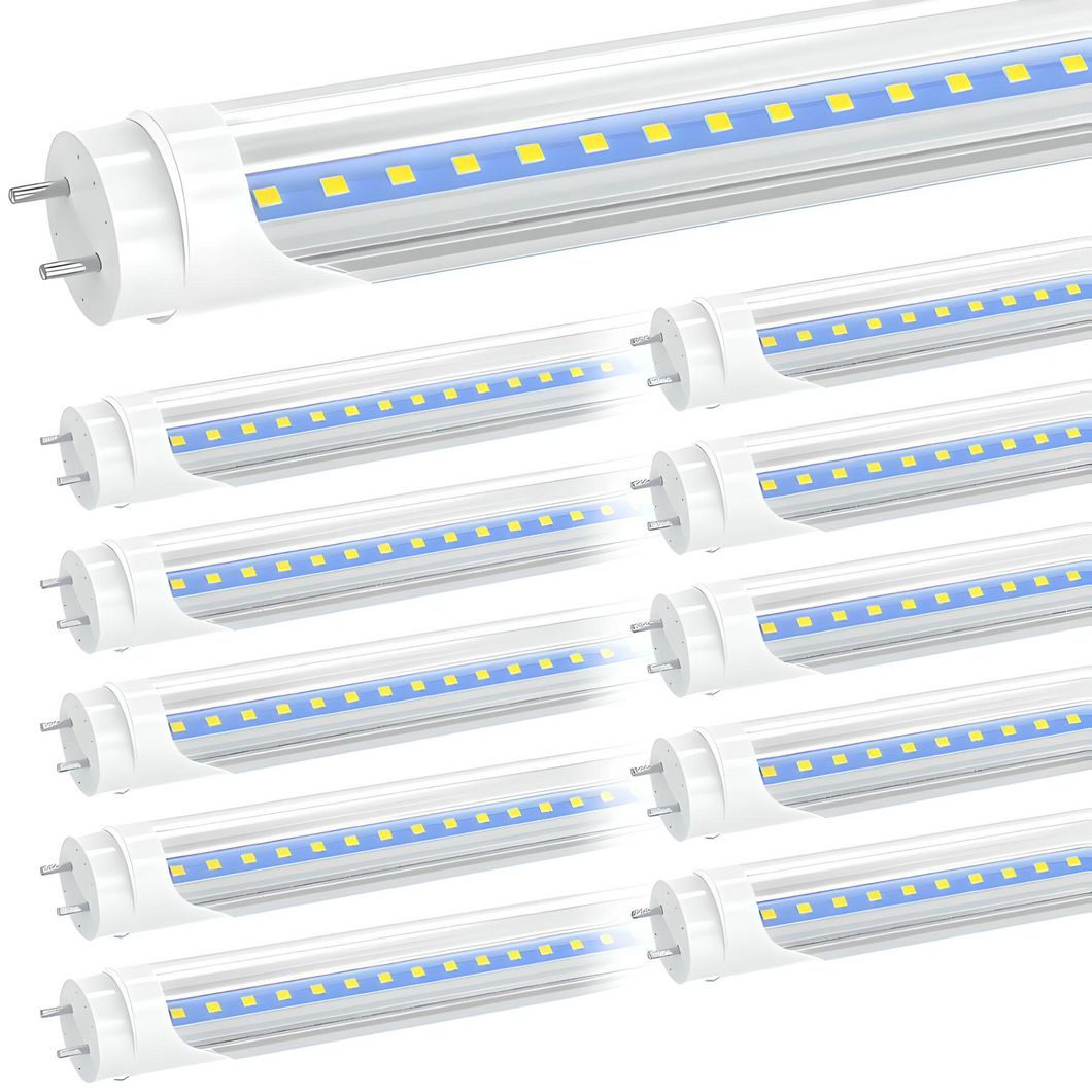 4ft T8 LED Tube Light, High Output Linkable, Plug and Play, 18W, 2340LM, 4000K Clear for Damp Location, LED Shop Lights