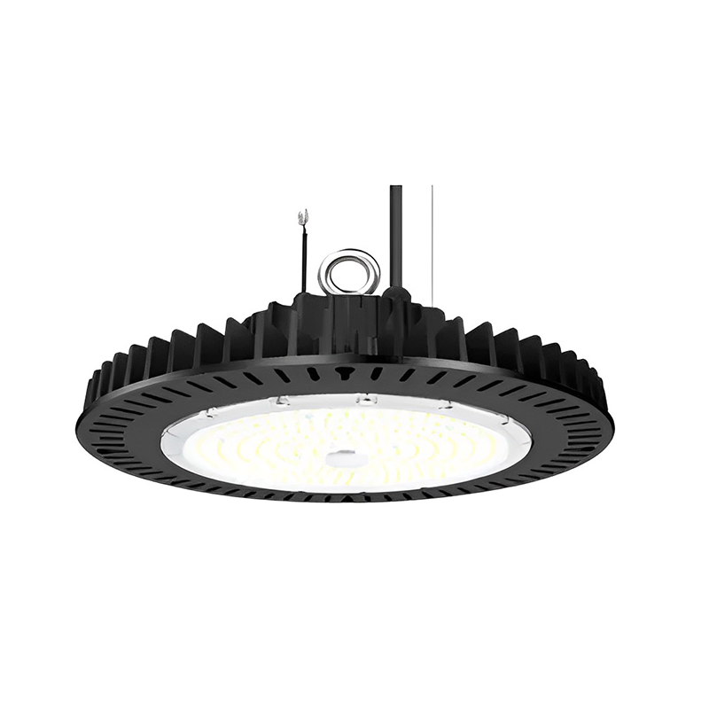 150W UFO LED Industrial High Bay Light for Warehouse with 21,000 Lumens, 5000K Daylight White, Dimmable (0-10V), Black Finish - UL & DLC Listed