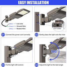 Carregar imagem no visualizador da galeria, 240W LED Pole Light with Dusk To Dawn Sensor, 33600 LM, 5000K, 100V-277V, Mounting Type - Universal Mount - UL &amp; DLC
