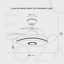 Carregar imagem no visualizador da galeria, Luna by Ozarke Smart Fan Chandelier Light
