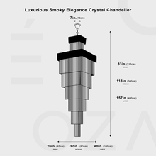 Load image into Gallery viewer, Luxurious Smoky Elegance Crystal Chandelier
