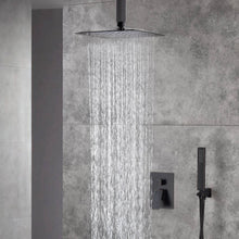 Load image into Gallery viewer, 12 Inch or 16 Inch Ceiling Mount Oil Rubbed Bronze Shower System - Options for LED or Non-LED Light
