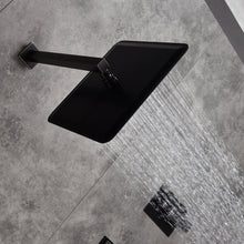 Cargar imagen en el visor de la galería, 12-Inch Wall-Mounted Rainfall Shower Faucet System in Oil Rubbed Bronze - Options for LED or Non-LED Light, Includes Hand Shower
