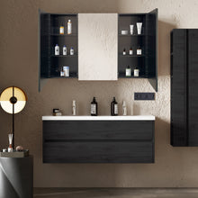 Load image into Gallery viewer, 39 x 28 Inches Medicine Cabinet Black Iron Cabinet bathroom with Mirror Wall Mount
