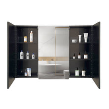 Load image into Gallery viewer, 39 x 28 Inches Medicine Cabinet Black Iron Cabinet bathroom with Mirror Wall Mount
