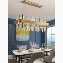 Load image into Gallery viewer, MIRODEMI® Abano Terme | Gold And Black Rectangle Crystal Chandelier for Dining Room | S2024S

