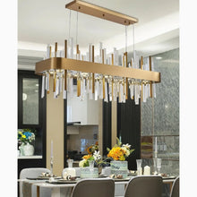 Load image into Gallery viewer, MIRODEMI® Abano Terme | Gold And Black Rectangle Crystal Chandelier for Dining Room | S2024S
