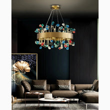 Carregar imagem no visualizador da galeria, MIRODEMI® Abbadia San Salvatore | Gold Rectangle Colorful Crystal Chandelier for Living room | S2024S
