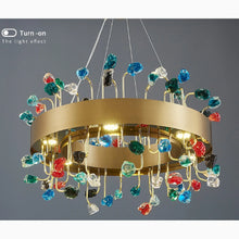 Carregar imagem no visualizador da galeria, MIRODEMI® Abbadia San Salvatore | Gold Rectangle Colorful Crystal Chandelier for Living room | S2024S
