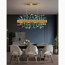 Carregar imagem no visualizador da galeria, MIRODEMI® Abbadia San Salvatore | Gold Rectangle Colorful Crystal Chandelier for Living room | S2024S
