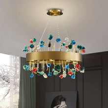 Carregar imagem no visualizador da galeria, MIRODEMI® Abbadia San Salvatore | Gold Rectangle Colorful Crystal Chandelier for Living room | S2024S
