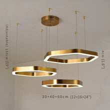 Cargar imagen en el visor de la galería, MIRODEMI® Châtelet | Hexagon Gold Chandelier for Living room | S2024S
