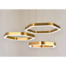 Cargar imagen en el visor de la galería, MIRODEMI® Châtelet | Hexagon Gold Chandelier for Living room | S2024S
