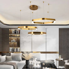 Cargar imagen en el visor de la galería, MIRODEMI® Châtelet | Hexagon Gold Chandelier for Living room | S2024S
