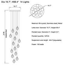 Load image into Gallery viewer, MIRODEMI® Tremezzo | Luxury Diamond Crystal Chandelier | S2024S
