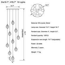 Cargar imagen en el visor de la galería, MIRODEMI® Tremezzo | Luxury Diamond Crystal Chandelier | S2024S
