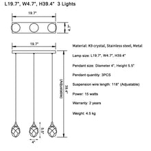 Load image into Gallery viewer, MIRODEMI® Tremezzo | Luxury Diamond Crystal Chandelier | S2024S
