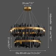 Carregar imagem no visualizador da galeria, MIRODEMI® Veyrier | Creative Black Circular Chandelier for Living Room
