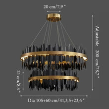 Cargar imagen en el visor de la galería, MIRODEMI® Veyrier | Creative Black Circular Chandelier for Living Room
