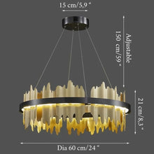 Cargar imagen en el visor de la galería, MIRODEMI® Veyrier | Creative Black Circular Chandelier for Living Room
