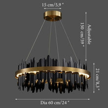 Cargar imagen en el visor de la galería, MIRODEMI® Veyrier | Creative Black Circular Chandelier for Living Room
