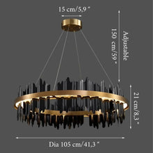 Cargar imagen en el visor de la galería, MIRODEMI® Veyrier | Creative Black Circular Chandelier for Living Room
