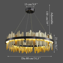 Carregar imagem no visualizador da galeria, MIRODEMI® Veyrier | Creative Black Circular Chandelier for Living Room
