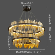 Cargar imagen en el visor de la galería, MIRODEMI® Veyrier | Creative Black Circular Chandelier for Living Room
