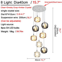 Carregar imagem no visualizador da galeria, MIRODEMI® Grasse | Modern Led Crystal Hanging Light Fixtures
