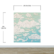 Load image into Gallery viewer, Japanese Traditional Curly Cloud in Sky Abstract Illustration Asian Decor Wall Mural. Peel and Stick Wallpaper. #6297
