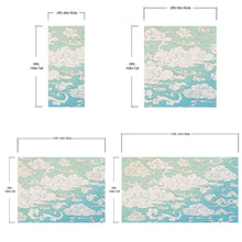 Cargar imagen en el visor de la galería, Japanese Traditional Curly Cloud in Sky Abstract Illustration Asian Decor Wall Mural. Peel and Stick Wallpaper. #6297
