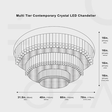 Cargar imagen en el visor de la galería, Multi Tier Contemporary Crystal LED Chandelier
