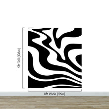 Load image into Gallery viewer, Black Swirly Line Wallpaper. Contemporary Art Decor. Modern Aesthetic. #6679
