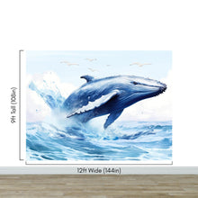 Load image into Gallery viewer, Humpback Whale Wallpaper. Marine Life Wall Art. #6651
