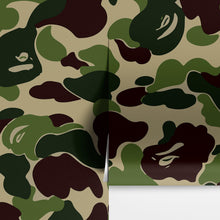 Load image into Gallery viewer, Bape Camo Wallpaper Mural. Green Camo Streetwear Hype Beast Aesthetics. #6662
