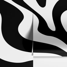 Load image into Gallery viewer, Black Swirly Line Wallpaper. Contemporary Art Decor. Modern Aesthetic. #6679
