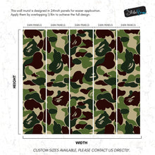 Load image into Gallery viewer, Bape Camo Wallpaper Mural. Green Camo Streetwear Hype Beast Aesthetics. #6662
