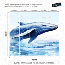 Carregar imagem no visualizador da galeria, Humpback Whale Wallpaper. Marine Life Wall Art. #6651
