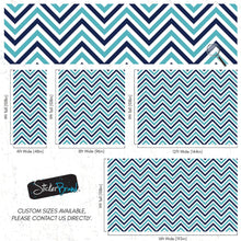 Cargar imagen en el visor de la galería, Seaside Chic Decor. Navy Blue and Teal Chevron Pattern Wallpaper. #6222
