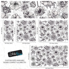 Carregar imagem no visualizador da galeria, Black and White Flower Wallpaper Mural. #6676
